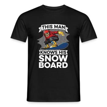 Snowboard Snowboarder Snowboarding - Men's T-Shirt - black - Front - AI Model Male 178 light (178cm)