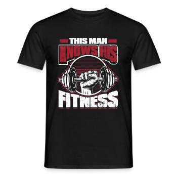 Fitness Training Gym Workout Weights - Men's T-Shirt - black - Front - AI Model Male 178 light (178cm)