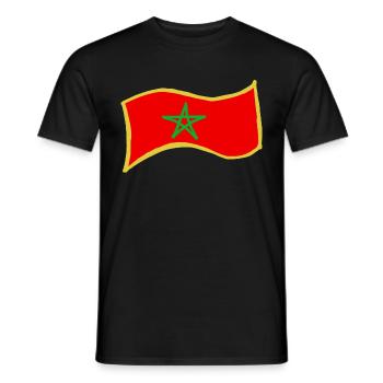 Flagge von Marokko Marokkanischer Stern - Männer T-Shirt - Schwarz - Vorne - AI Model Male 178 light (178cm)