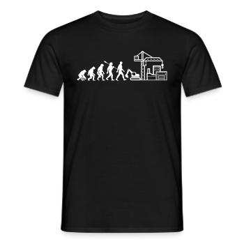 Evolution - Baustelle - Bauarbeiter - Männer T-Shirt - Schwarz - Vorne - AI Model Male 178 light (178cm)
