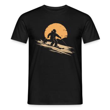 Ski Skiing Winter sports vintage - Men's T-Shirt - black - Front - AI Model Male 178 light (178cm)