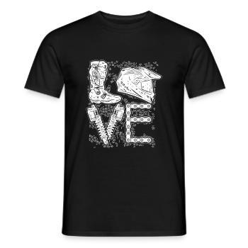 MOTO | LOVE MOTOCROSS RACE DRIVER CADEAU - T-shirt homme - noir - Devant - AI Model Male 178 light (178cm)