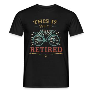 Retirement pensioner pension bike grandpa grandma gift - Men's T-Shirt - black - Front - AI Model Male 178 light (178cm)