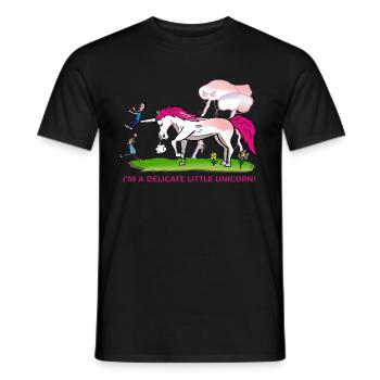 Delicate Unicorn - Zierliches Einhorn - Männer T-Shirt - Schwarz - Vorne - AI Model Male 178 light (178cm)