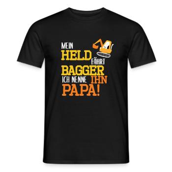 Bagger Held Papa Vater Geschenk zum Geburtstag - Männer T-Shirt - Schwarz - Vorne - AI Model Male 178 light (178cm)