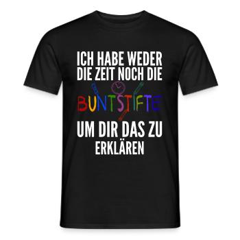 Ich habe weder die Zeit noch die Buntstifte um dir - Männer T-Shirt - Schwarz - Vorne - AI Model Male 178 light (178cm)