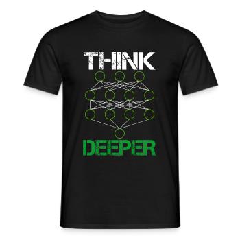 Künstliche Intelligenz think deeper Geschenk - Männer T-Shirt - Schwarz - Vorne - AI Model Male 178 light (178cm)