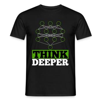 Künstliche Intelligenz think deeper Geschenk - Männer T-Shirt - Schwarz - Vorne - AI Model Male 178 light (178cm)