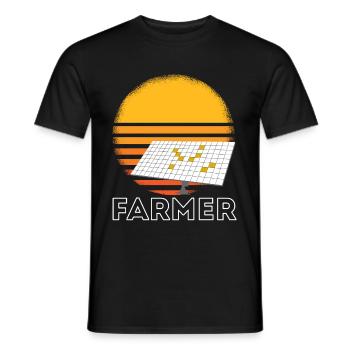Solar solar system renewable energy electricity gift - Men's T-Shirt - black - Front - AI Model Male 178 light (178cm)