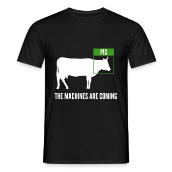 Cadeau futur de cochon de vache intelligence artificielle - T-shirt homme - noir - Devant - AI Model Male 178 light (178cm)