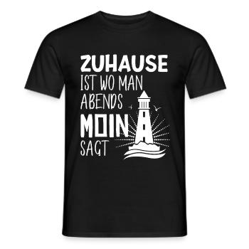 North is home where you say Moin in the evening - Men's T-Shirt - black - Front - AI Model Male 178 light (178cm)