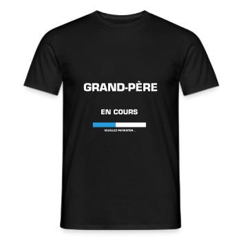 grand père en cours veuillez patienter - T-shirt homme - noir - Devant - AI Model Male 178 light (178cm)