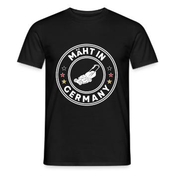 Mäht In Germany Rasenmäher Gärtner Garten - Männer T-Shirt - Schwarz - Vorne - AI Model Male 178 light (178cm)