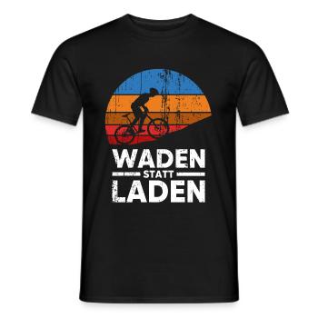 Waden statt Laden Radfahrer Mountainbiker Fahrrad - Männer T-Shirt - Schwarz - Vorne - AI Model Male 178 light (178cm)