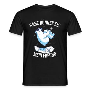 Ganz dünnes Eis mein Freund Klimawandel - Männer T-Shirt - Schwarz - Vorne - AI Model Male 178 light (178cm)