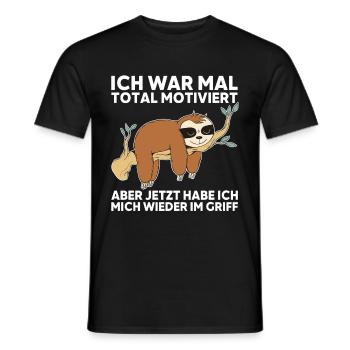 ich war motiviert habe ich mich wieder im Griff - Männer T-Shirt - Schwarz - Vorne - AI Model Male 178 light (178cm)
