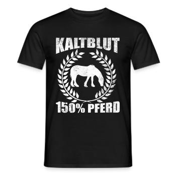 Kaltblut 150% Pferd Reiten Hobby Pferde Geschenk - Männer T-Shirt - Schwarz - Vorne - AI Model Male 178 light (178cm)
