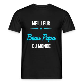 meilleur Beau Papa du monde cadeau - T-shirt homme - noir - Devant - AI Model Male 178 light (178cm)