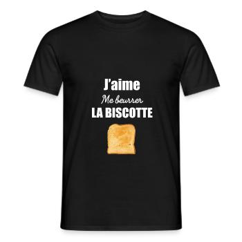 j aime me beurrer la biscotte OSS 117 - T-shirt homme - noir - Devant - AI Model Male 178 light (178cm)
