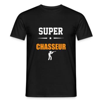 SUPER chasseur - T-shirt homme - noir - Devant - AI Model Male 178 light (178cm)