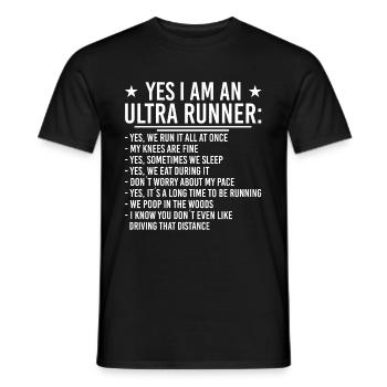 Ultra Runner 100km Marathon Läufer - Men's T-Shirt - black - Front - AI Model Male 178 light (178cm)