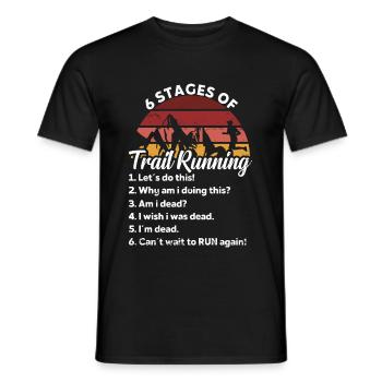 6 étapes de Trail running pour Trail Runner - T-shirt homme - noir - Devant - AI Model Male 178 light (178cm)