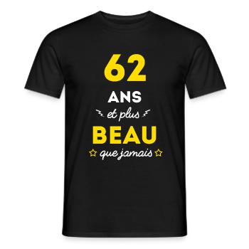 62 years more beautiful than ever - Men's T-Shirt - black - Front - AI Model Male 178 light (178cm)