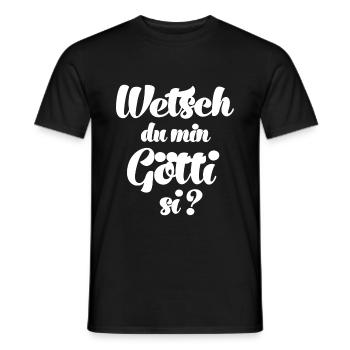 Götti demande aux parrains de demander à la Suisse Lichtenstei - T-shirt homme - noir - Devant - AI Model Male 178 light (178cm)