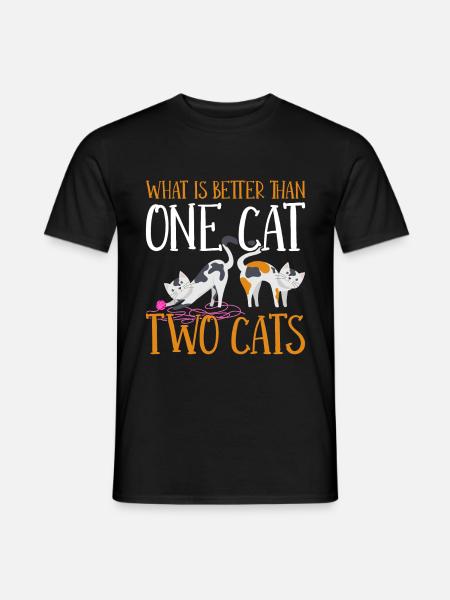 Wat is er beter dan één cate - Heren T-shirt - zwart