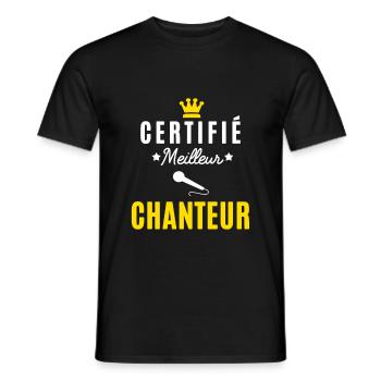 certifié meilleur Chanteur - T-shirt homme - noir - Devant - AI Model Male 178 light (178cm)