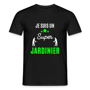 je suis un super Jardinier - T-shirt homme - noir - Devant - AI Model Male 178 light (178cm)