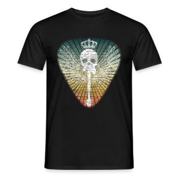 Guitar Skull Bass Ukulele Plektrum Plektron - Men's T-Shirt - black - Front - AI Model Male 178 light (178cm)