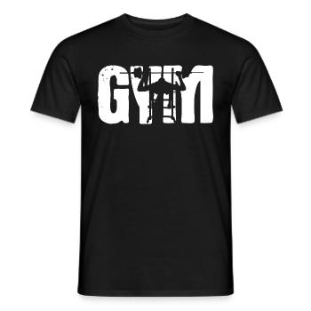 Gym Bench Press Bocybuilding Fitness Gym - Men's T-Shirt - black - Front - AI Model Male 178 light (178cm)