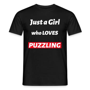 Juste une fille qui aime la conception de puzzles déroutants - T-shirt homme - noir - Devant - AI Model Male 178 light (178cm)