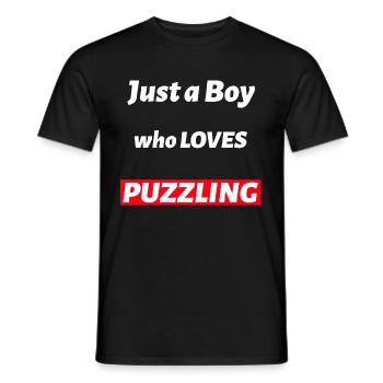 Juste un garçon qui aime la conception de puzzles déroutants - T-shirt homme - noir - Devant - AI Model Male 178 light (178cm)