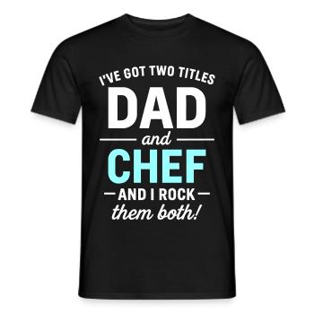 Papa et patron pour la fête des pères - T-shirt homme - noir - Devant - AI Model Male 178 light (178cm)