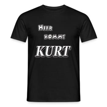 Here comes kurt t-shirt tshirt tee shirt first name - Men's T-Shirt - black - Front - AI Model Male 178 light (178cm)