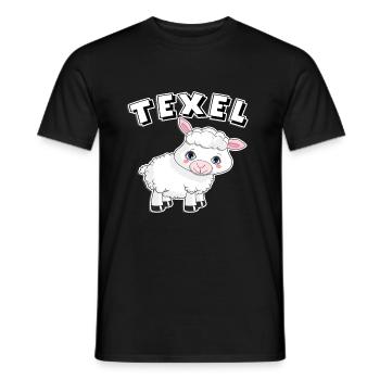 texel sheep t-shirt island holland tshirt lamb - Men's T-Shirt - black - Front - AI Model Male 178 light (178cm)