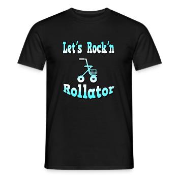Let's rock 'n' Rollator geburtstag 40 50 60 - Männer T-Shirt - Schwarz - Vorne - AI Model Male 178 light (178cm)