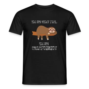 Sloth saying. chill. Funny sloth. - Men's T-Shirt - black - Front - AI Model Male 178 light (178cm)