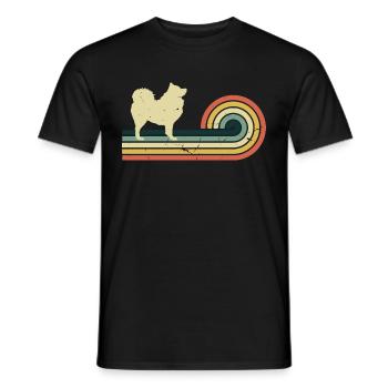 Samoyed Dog Retro Vintage Design - Men's T-Shirt - black - Front - AI Model Male 178 light (178cm)