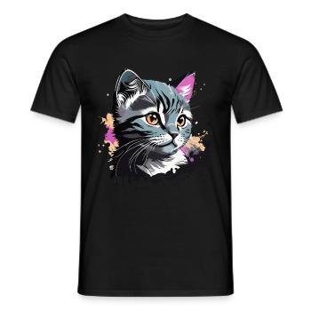 süsses Kätzchen, Katze - Männer T-Shirt - Schwarz - Vorne - AI Model Male 178 light (178cm)
