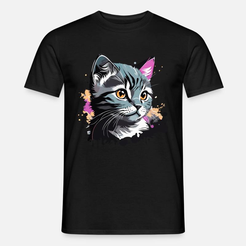 süsses Kätzchen, Katze - Männer T-Shirt - Schwarz