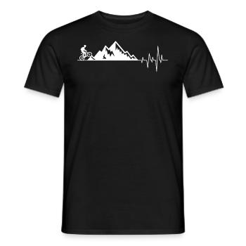 Herzschlag Berge Fahrrad - Männer T-Shirt - Schwarz - Vorne - AI Model Male 178 light (178cm)