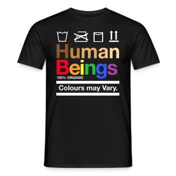 Human beings 100% Organic Colours may vary - T-shirt homme - noir - Devant - AI Model Male 178 light (178cm)