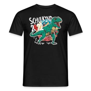 Schulkind 2022 Dino cool - Männer T-Shirt - Schwarz - Vorne - AI Model Male 178 light (178cm)