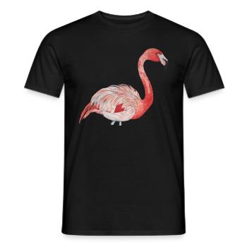 pink flamingo from the side - Men's T-Shirt - black - Front - AI Model Male 178 light (178cm)