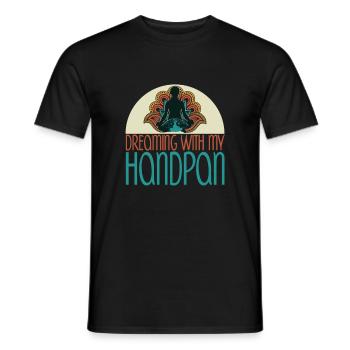 Dreaming With My Handpan Music Yoga Relax - Men's T-Shirt - black - Front - AI Model Male 178 light (178cm)