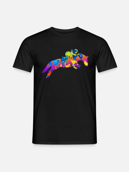 Springreiten Reiten Pferd Sprungreiten Geschenk - Männer T-Shirt - Schwarz