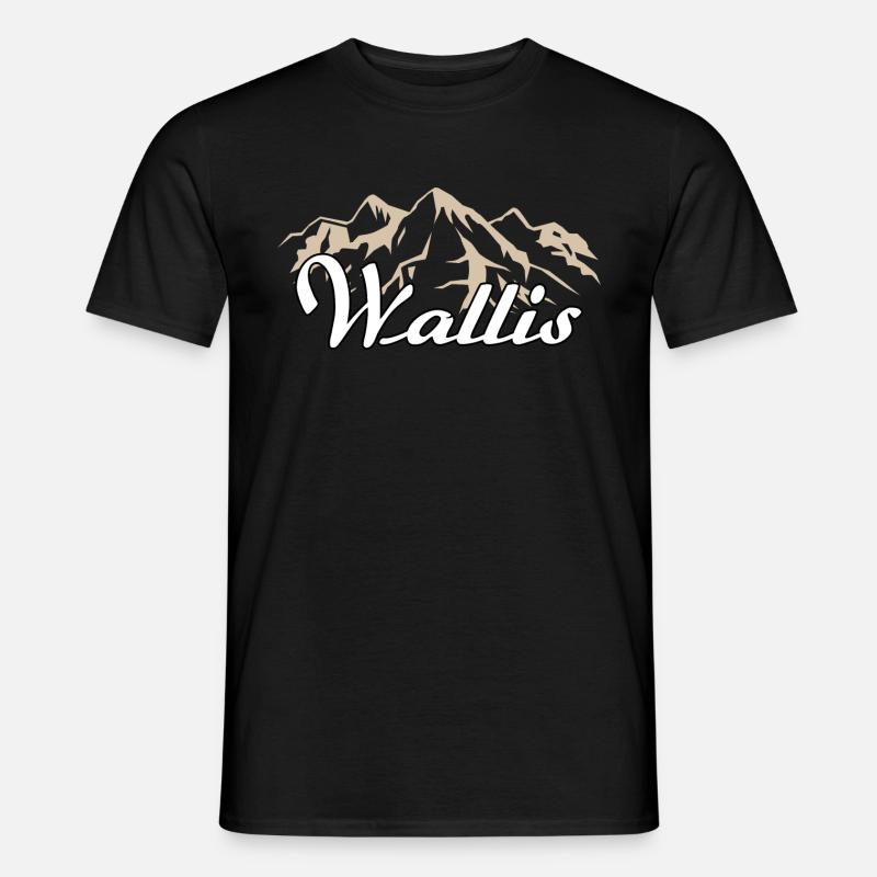 Wallis Schweiz Heimat Geschenk - Männer T-Shirt - Schwarz